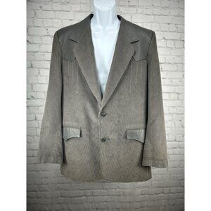 VTG Westwinds Blue Gray Corduroy USA Made 2 Button Sport Coat Mens Size 44